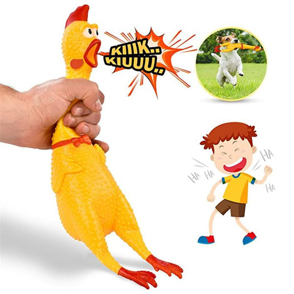 Screaming Rubber Chicken Pet Squeaker Toy