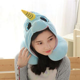 Hooded Unicorn Neck Pillow