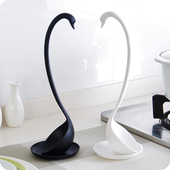 Swan Soup Spoon With Tray - 2 Pieces Set